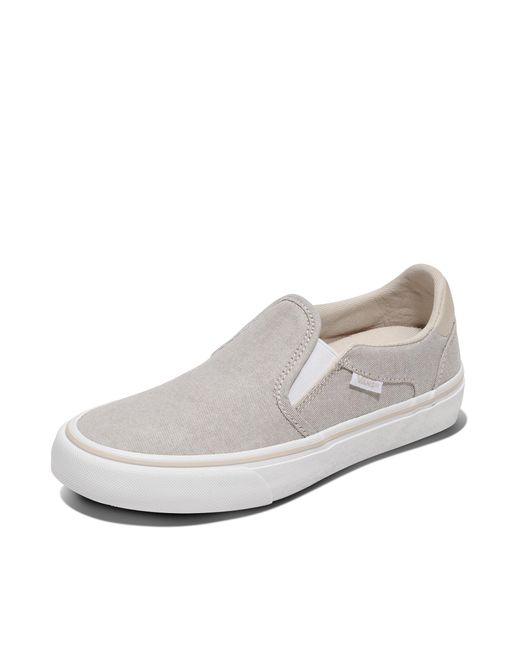 Vans White Asher Deluxe Slip-on Shoe | Comfortable Sneakers For Fashion