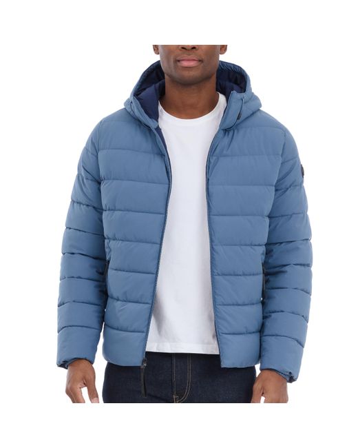 Michael Kors Blue Hooded Puffer Jacket for men