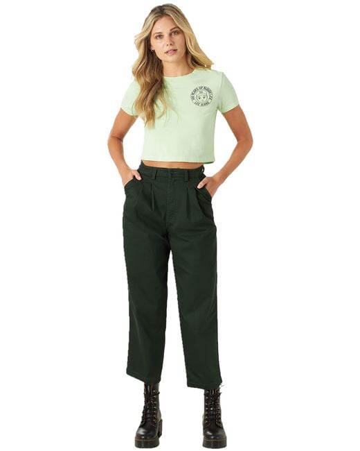 Lee Jeans Green Pleated Wide Leg Flood Pant