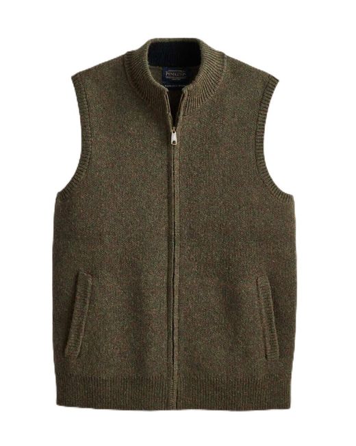Pendleton Green Shetland Wool Sweater Vest for men