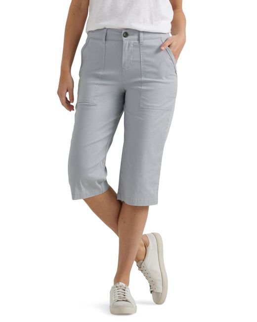 Lee Jeans Gray Ultra Lux Comfort With Flex-to-go Utility Skimmer Capri Pant