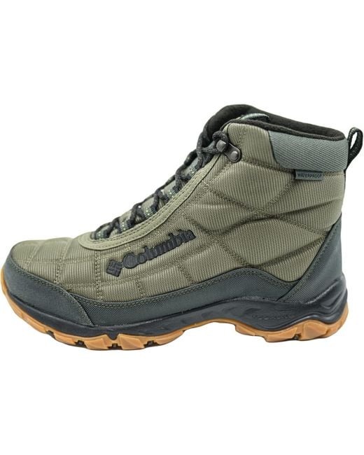 Columbia Firecamp Boot Hiking Shoe in Stone Green/Black (Green) for Men