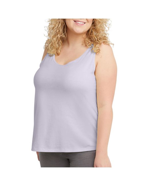 Hanes Purple Originals Plus Size Tank Top