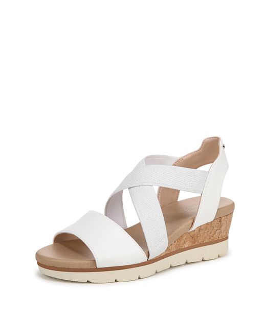 Dr. Scholls Natural Dr. Scholl's S Just Cute Wedge Sandal White Smooth 7 M