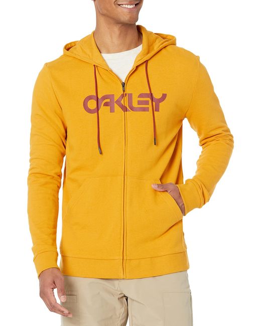 Oakley Yellow Teddy Full Zip Hoodie for men