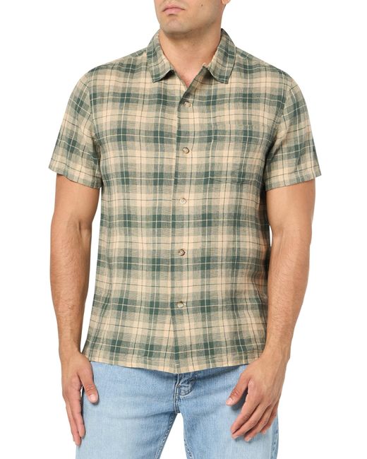 Pendleton Green Short Sleeve Linen Camp Shirt for men