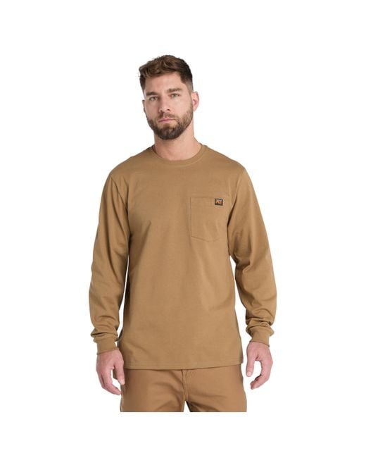 Timberland Brown Tall Size Core Pocket Long-sleeve T-shirt for men