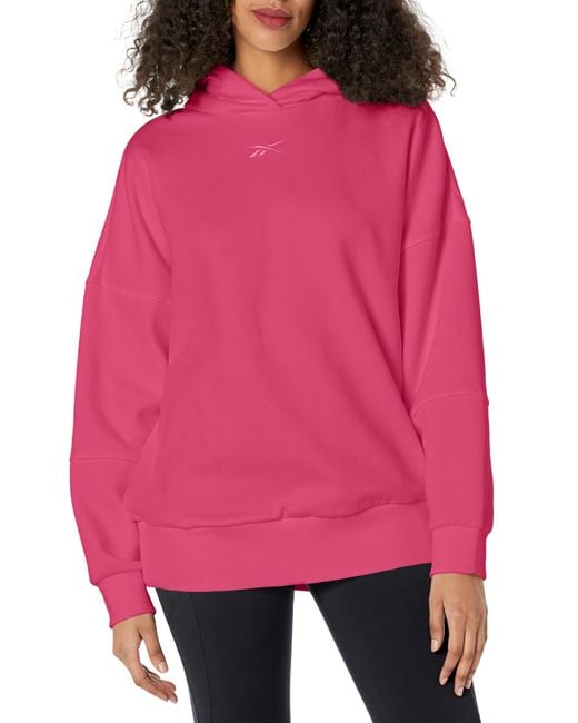 Reebok Pink Lux Oversized Hoodie Sweatshirt