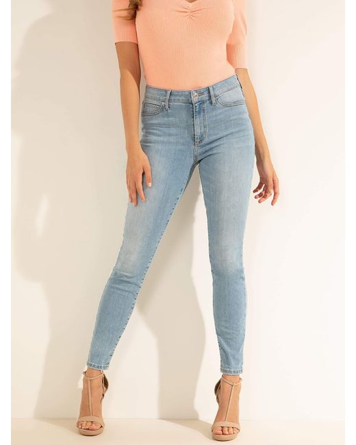Jeans skinny da donna 1981 a vita alta di Guess in Blue