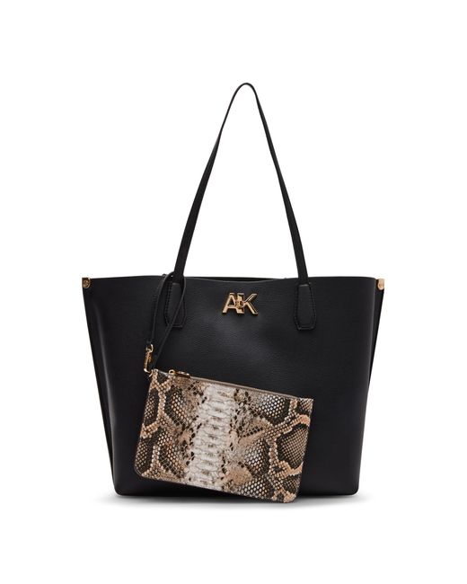 Anne Klein Large Ak Turn Lock Tote in Black Lyst