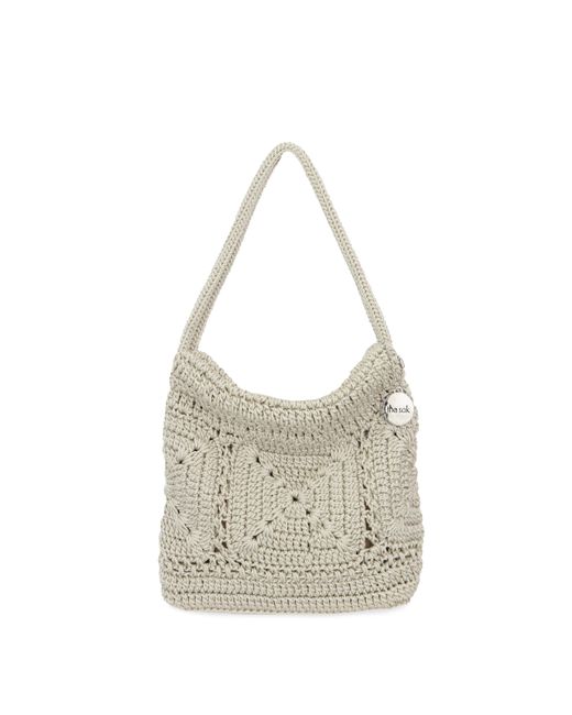 The Sak Gray Ava Mini Hobo Bag In Crochet