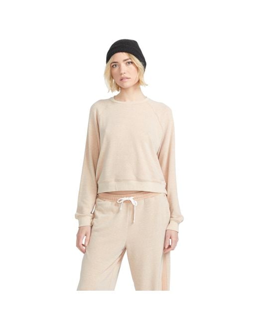 Volcom Natural Lived In Lounge Frenchie Raglan Crew Neck Fleece Sweatshirt