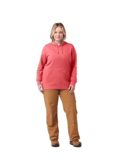 Dickies Red Size Plus Heavyweight Wordmark Fleece Pullover