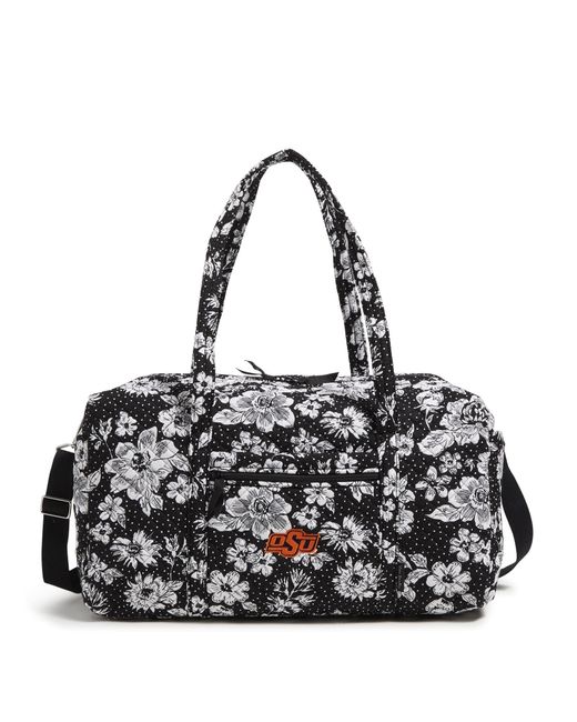 Vera Bradley Black Cotton Collegiate Large Travel Duffle Bag