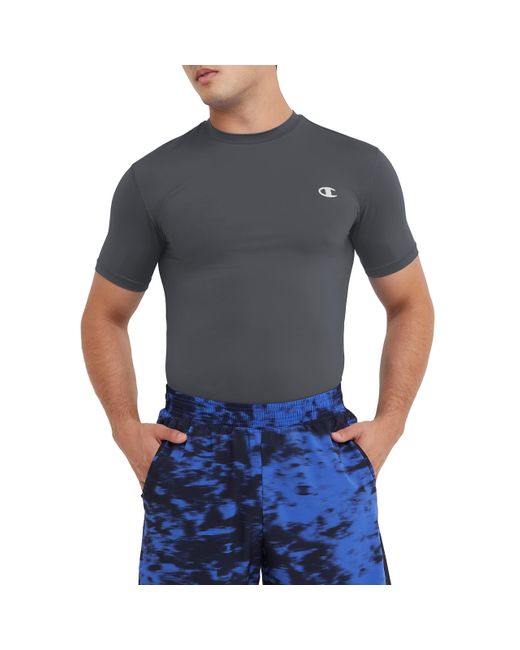 Champion Blue Compression Short Sleeve Tee Stealth Md for men
