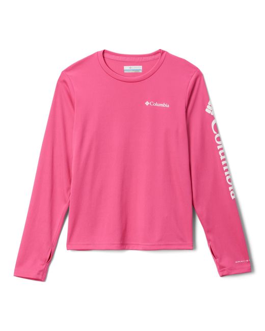 Youth Fork Stream Long Sleeve Shirt di Columbia in Pink