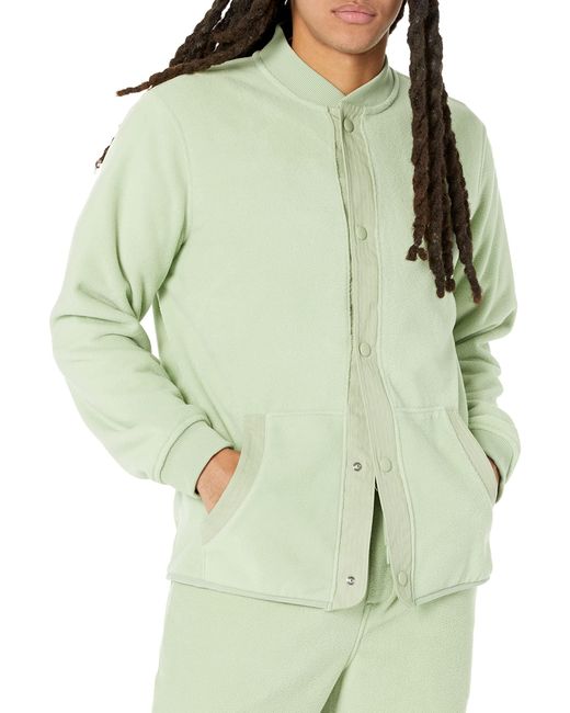 Amazon Essentials Green Regular-fit Recycled Polyester Microfleece Bomber Jacket for men