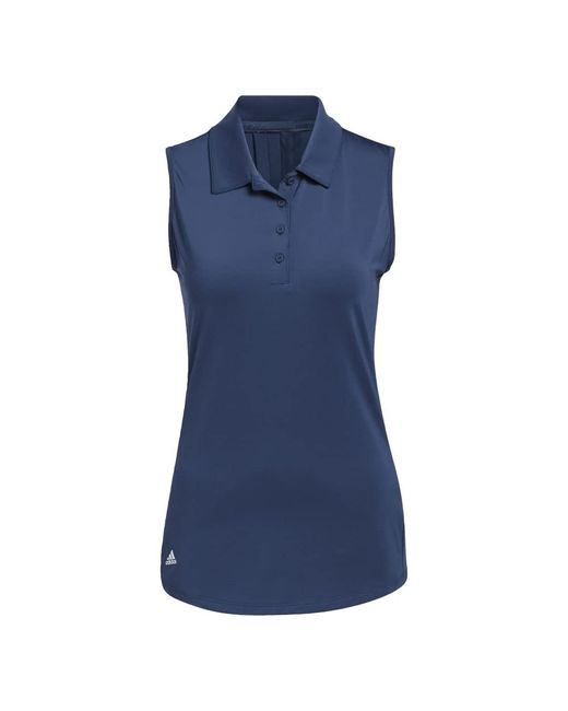 Adidas Blue Golf Standard Ultimate365 Solid Sleeveless Polo Shirt