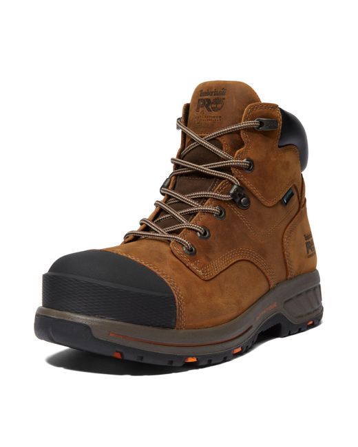 Timberland Brown Helix Hd 6 Inch Composite Safety Toe Waterproof Industrial Work Boot for men