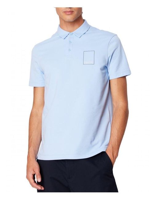 Emporio Armani Blue A | X Armani Exchange Limited Milano Edition Regular Fit Embroidered Logo Polo for men