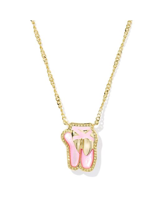 Kendra Scott Metallic Ballet Short Pendant Necklace In Blush Mother Of Pearl
