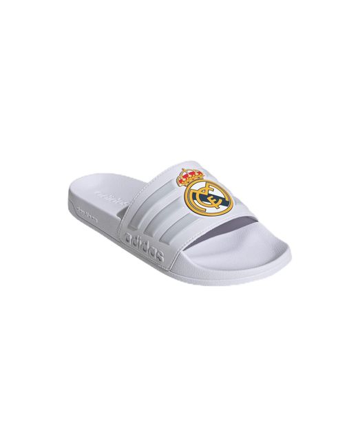 Adidas White Real Madrid Adilette Shower Slide Sandal