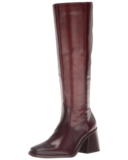 Vince Camuto Red Sangeti Stacked Heel Knee High Boot Fashion
