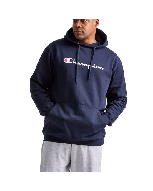 Champion Blue , Powerblend, Fleece Hoodie, Comfortable Sweatshirt, Logo for men