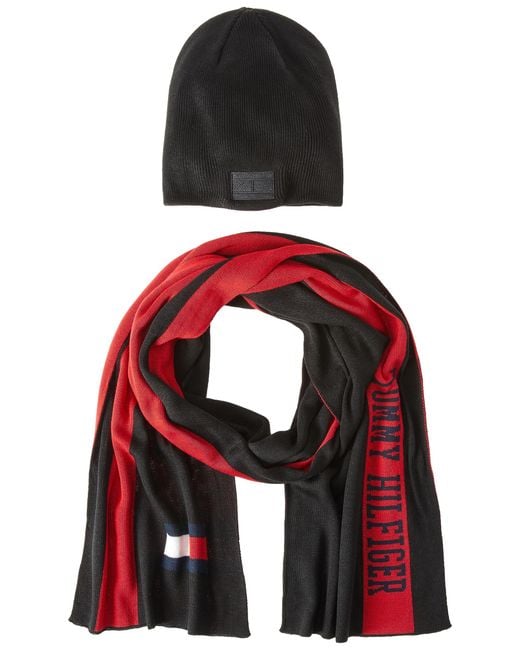 Tommy Hilfiger Embroidered Flag Beanie And Logo Scarf Set for men