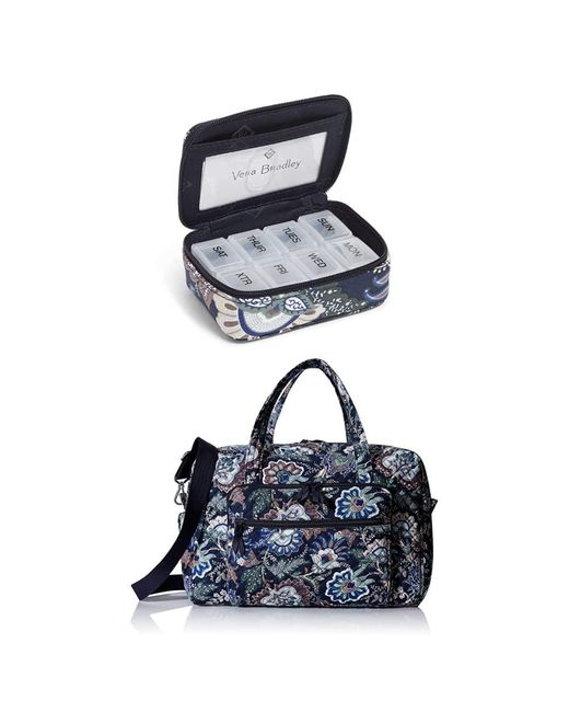 Vera Bradley Cotton Pill Organizer Travel Accessory in Navy (Blue) Lyst