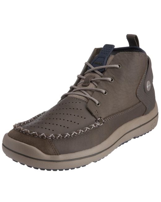 CROCSTM Brown Linden Boot Relaxed High Top W/lace Up,mushroom/chocolate,8.5 M for men
