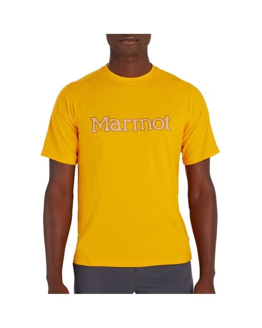 Marmot Yellow Windridge Graphic Short Sleeve for men