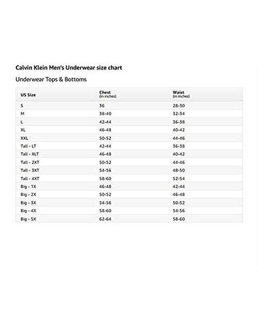 Calvin Klein Shirt Size Chart