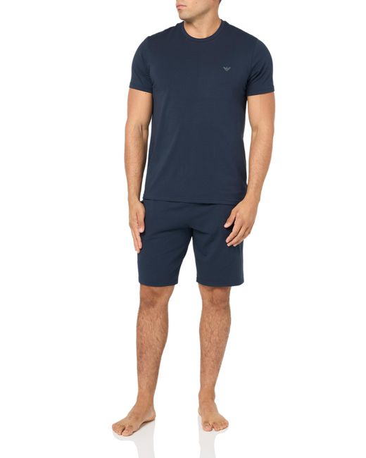 Emporio Armani Blue Endurance Short Pyjamas Set for men