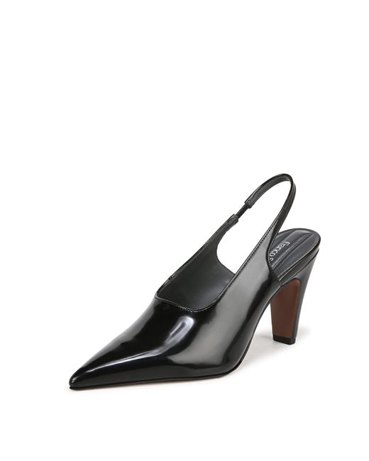 Franco Sarto S Sorrento Pointed Toe Slingback Pump Black Glossy 5 M