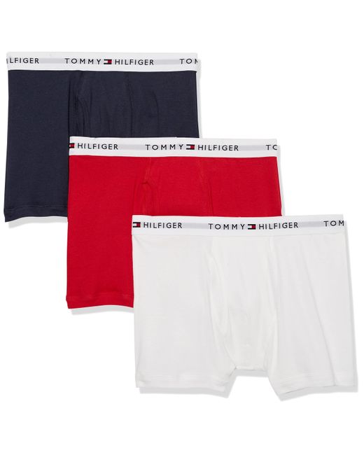Tommy Hilfiger Red Cotton Classics Trunks 3-pack Mahogany for men