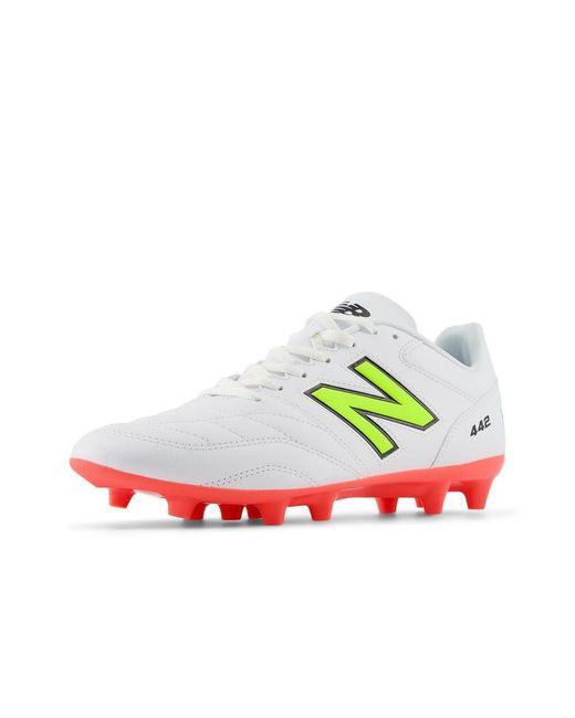 New Balance White 442 Team Fg V2 Soccer Shoe for men