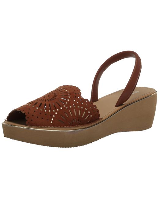 Kenneth Cole Brown Fine Glass Lzr Wedge Sandal