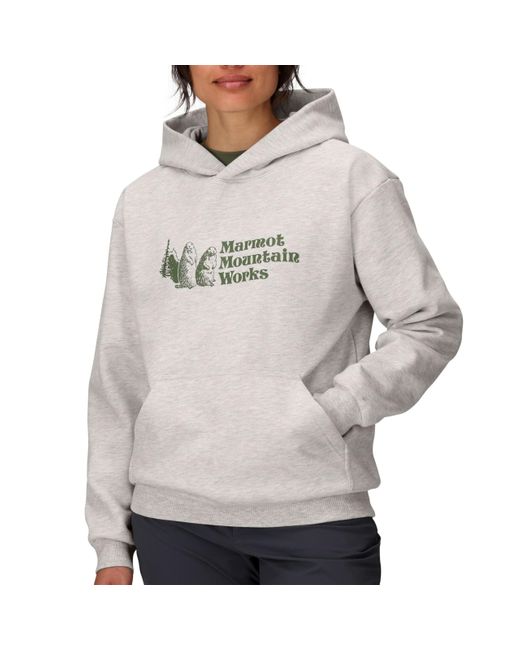 Marmot Women's Gray Mmw Logo Hoody
