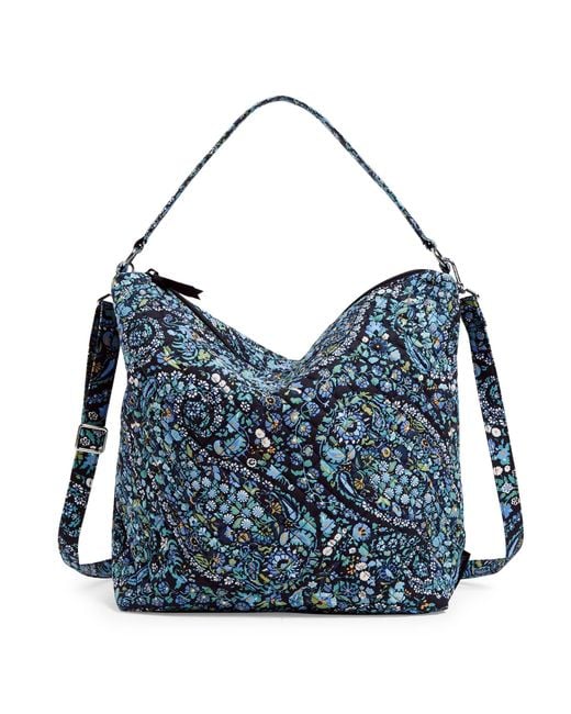 Vera Bradley Blue Cotton Oversized Hobo Shoulder Bag
