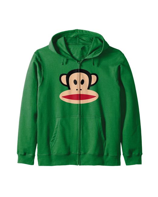 Paul Frank Green Julius Big Face Center Chest Zip Hoodie