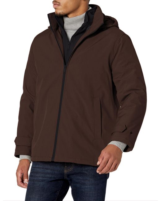 Dockers Brown Dwight Soft Shell Bib Jacket for men