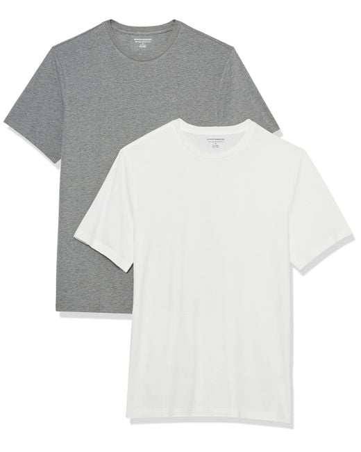 Maglietta Girocollo a iche Corte con Taschino Uomo di Amazon Essentials in White da Uomo
