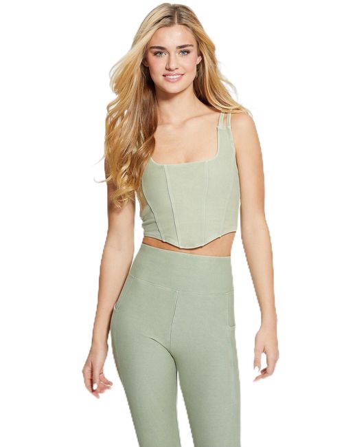 Guess Green Washed Active Crop Top