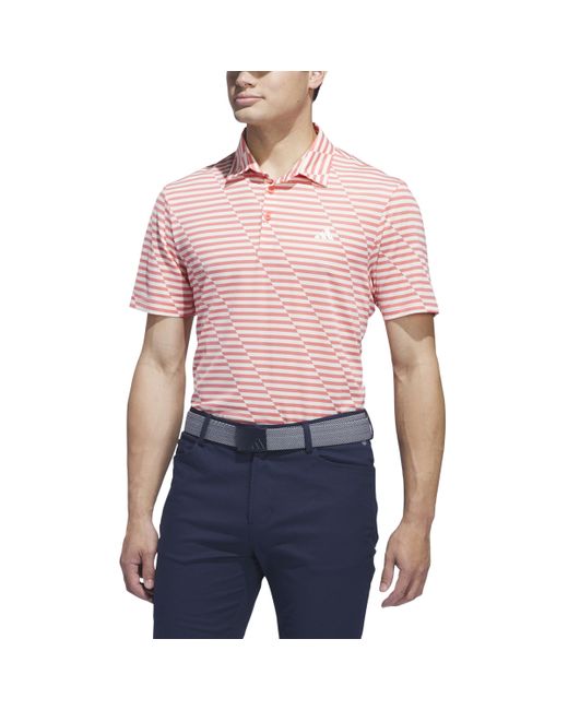 Adidas Red Ultimate365 Mesh Print Polo for men
