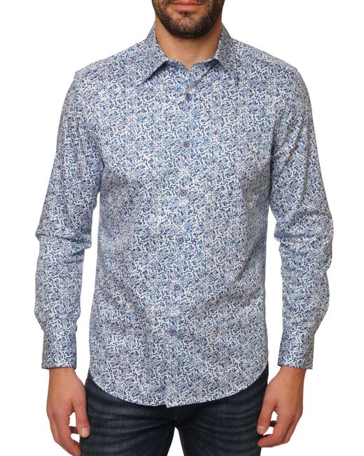 Robert Graham Blue 's Madrone Long-sleeve Button-down Shirt for men