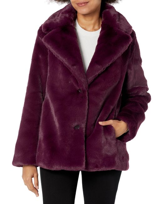 Guess Purple Corinne Med Length Coat