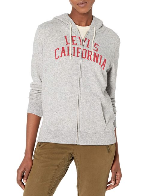 levi's grey zip hoodie
