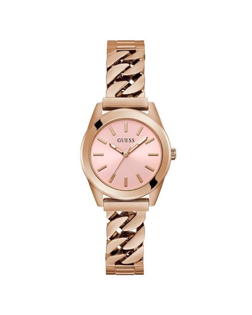 Guess Rose Gold Tone G-link Pink Dial Rose Gold Tone