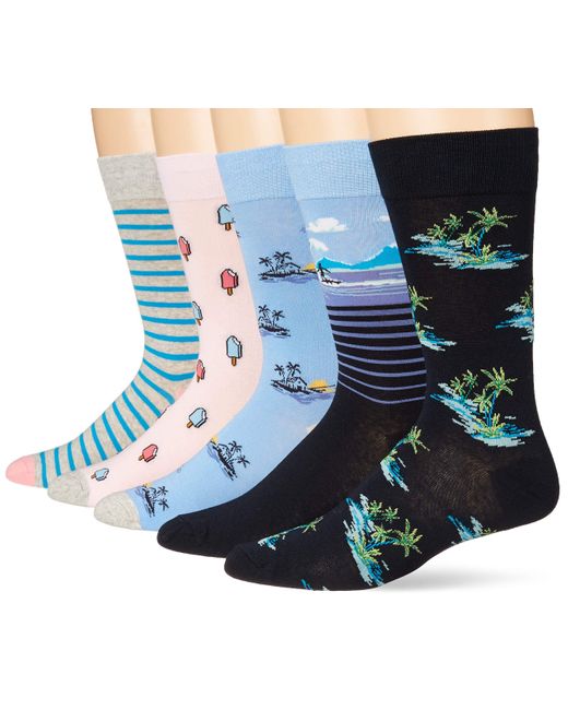Amazon Essentials Blue Patterned Socks for men